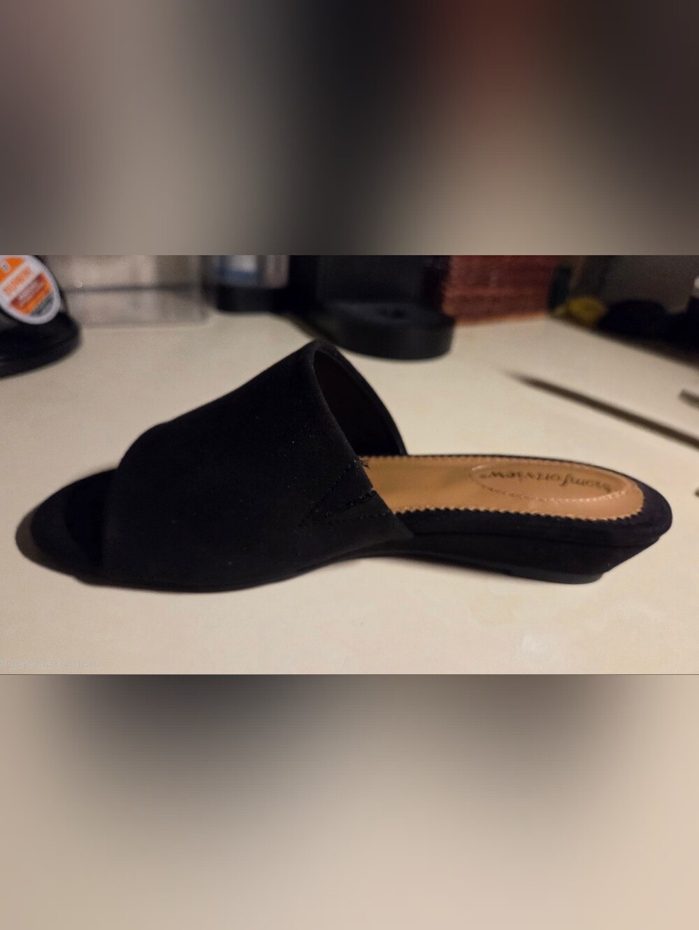 NWT Comfortview Black Suede Slip-On Women's Sandals 9ww